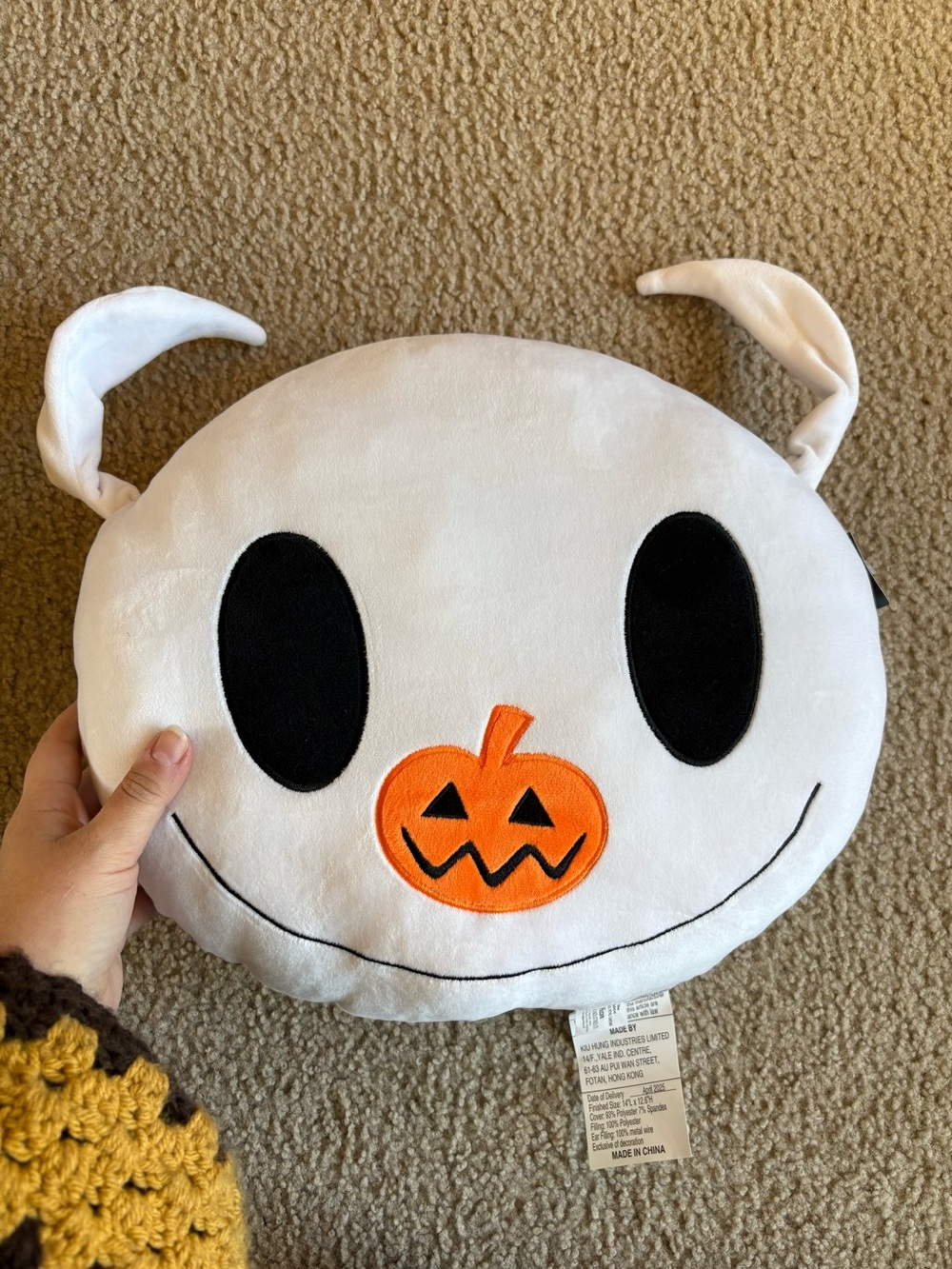 NWT Disney Nightmare Before Christmas Plush Halloween Pillow Zero